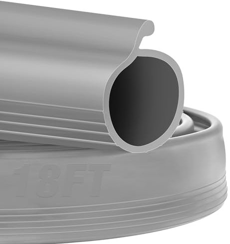 Joints de porte de garage de 5,5 m en caoutchouc pour bas d'ampoule P, bande de rechange résistante aux intempéries, compatible avec porte basculante (5,5 m, gris)