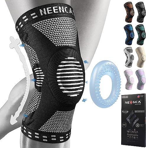 NEENCA Kniestütze, Komprimierte Kniebandage mit Patella Gel Pads & Feder Seitenstabilisatoren, Medizinischer Knieschützer für Laufen, Meniskusriss, Arthritis, Gelenkschmerzlinderung, ACL, Erholung