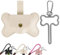 Duuclume Hundekotbeutelspender aus Leder, zur Befestigung der Leine, freihändige Kotbeutelhalter mit Karabiner-Clip, Kaninchen-Müllbeutelträger zum Spazierengehen, Laufen, Fahrradzubehör, Beige