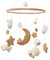 Mobile Baby Holz Schaf Babybett Mobile Baby Windspiel Beige, Wolken Mond Stern Baby Mobile Boho Bettglocke, Baby Spielzeug für mädchen oder Jungen