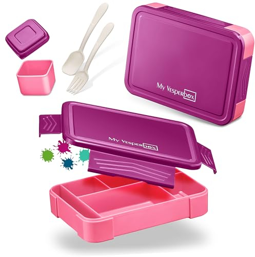 My Vesperbox – Lite - Bento Box Kinder - Lunchbox - extrem robust – Brotdose – Brotbox ideal für Kindergarten und Schule (Lila)