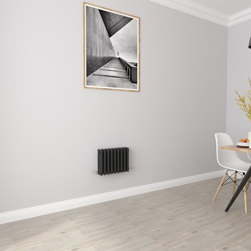 Biubiubath Radiateurs de chauffage central traditionnels en fonte horizontale triple colonne Noir 300 x 425 mm