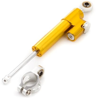 WKAIYUAN Fiber Carbon Steering Damper Stabilizer Bracket Mounting Kit 50mm Clamp For Scooter(Gold and Silver)
