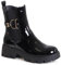 topschuhe24 3110 Damen Plateau Stiefeletten Lack Chelsea Boots, Farbe:Schwarz, Größe:38 EU