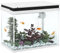 PawHut Aquarium, 41 Liter Glas-Aquarium mit Filtersystem, LED-Lichtern, Wasserpumpe, Kompaktes Aquarium für Verschiedene Fischarten, Weiß