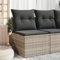 Homgoday Gartensessel ohne Armlehnen mit Kissen Hellgrau Poly Rattan Gartenstuhl Balkonstuhl Gartensessel Sessel Stuhl Gartenmöbel Stühle Balkonstuhl Terrassenstuhl Gartenstühle