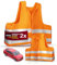 Thomatex® Warnwesten Auto 2er-Set – DIN EN ISO 20471 – Maximale Sichtbarkeit bei Tag und Nacht – Universelle Größe XL – 100% reflektierend, orange