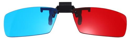 sourcing map Red Blue/Cyan 3D Clip-on Glasses, Anaglyph 3D Viewing Glasses Hanging Frame Square for Movies Theater Games TV Photos Projector