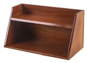 PPQIRU Schreibtisch-Bücherregal 2-stufiges Desktop-Bücherregal, multifunktionales Wandregal aus Holz, Dekorationsregal, Schreibtisch-Organizer, Aufbewahrung, Wandregal, Gadget