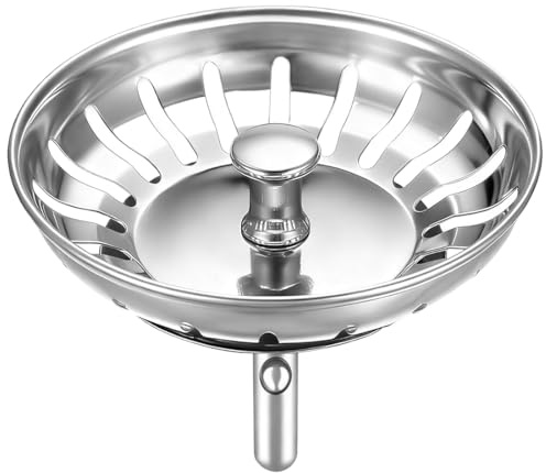 Tappo per Lavello, Tappi Lavandino Cucina, Tappo per Lavello 82 mm Universale, Tappi Lavello Cucina in Acciaio, Che Può Filtrare I Rifiuti Ed Evitare Il Blocco Del Tubo Di Scarico