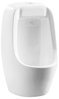 Belvit Urinal Keramik, Wandmontage, oberer Zulauf, modernes Pissoir, kompatibel mit Druckspüler Unterputz und Aufputz, pflegeleichtes Sanitär Urinal, 29x50x24,5 cm, Weiß Glänzend