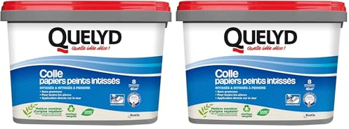 Quelyd Colle Papiers Peints Intissés en Pâte – Toutes Pièces - Application Directement Au Mur – Prête à l'Emploi – Sans Solvant – Seau de 5 kg (Lot de 2)
