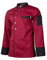 Clinotest Kochjacke, Bäckerjacke, langarm mit Druckknopfverschluss, in der Farbe Maroon, Modern Style (XXXL)