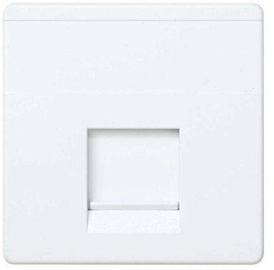 CABLEPELADO Placa de voz y datos Simon 27 Play | Placa 1 conector RJ45 AMP | 27087-35 | Plana con guardapolvo | Apto para superficie y empotrar | Dimensiones: 45x45 mm | Color Blanco | Simon 27
