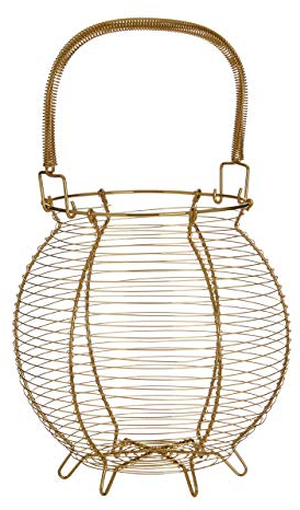Premier Housewares 0507110 Egg Basket, Iron Wire, Gold, H33 x W21 x D31cm