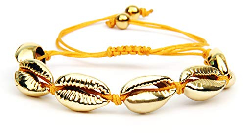 GD GOOD.designs Bracciale Shell per donne (regolabile) (Oro (Corda))