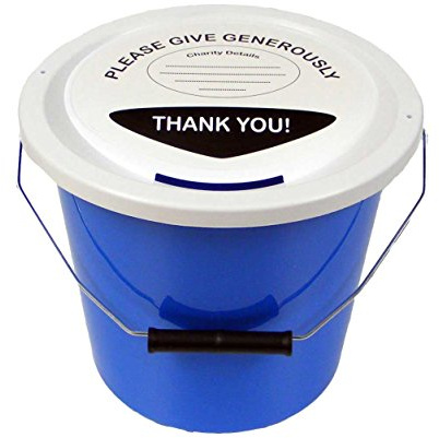 ECL 6-Pack Light Blue Plastic Charity Collection Buckets - 5L Each