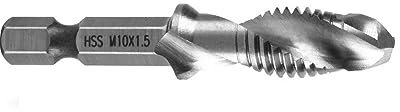 roca de taladro compuesto M10 con mango hexagonal, broca M10 HSS de vástago hexagonal de 1/4y broca cónica de rosca Pieza de herramienta eléctrica . 1 unidad