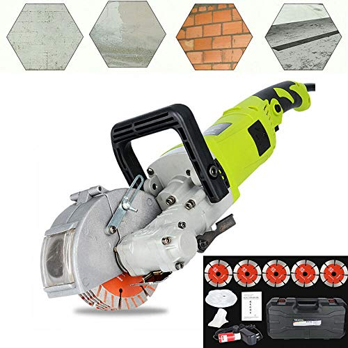 Rainureuse murale 4000 W Fraise électrique avec 5 disques à tronçonner diamantés 125 mm, aspiration de poussière