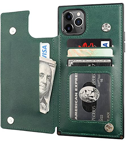 Bocasal Wallet Case for iPhone 11 Pro Max [RFID Blocking] Case Wallet with Card Holder Premium Soft PU Leather Kickstand Shockproof Magnetic Closure 6.5 inch(Green)