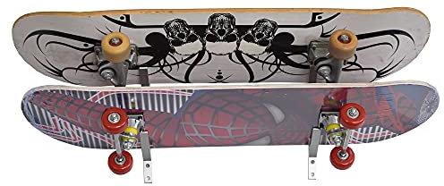 YYST 45°-Winkel, Skateboard-Wandhalterung, Wandaufhängung, Aufbewahrungsregal für Longboard, Skateboard, etc., mit Silikon-Pad im Schlitz, 4 Stück