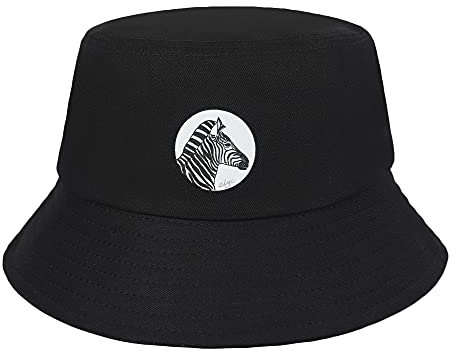 ZLYC Männer Frauen Sommer Fischerhüte Obst Hut, Zebra Black, One Size