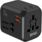 BYGD Adattatore di Viaggio Universale,Compatibile con Europa/UK/USA/Australia,Presa Elettrica con Ricarica Rapida e 4Porte USB, Sicuro con Protezione Surriscaldamento, per Smartphone/Tablet/Notebook