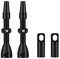 FOMTOR Tubeless Presta Ventilschaft, Aluminiumlegierungsschäfte mit Value Core Remover Tool und Ventilschaftkappen passend für die meisten schlauchlosen Fahrradfelgen (Schwarz, 40MM, Paar)