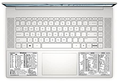 SYNERLOGIC (1 set) Windows + Word/Excel (for PC) Shortcuts Stickers Bundle | No-Residue Laminated Vinyl Cheatsheet Windows Keyboard Stickers 89 x 76mm + 102 x 76mm (White, Large, 1 set)