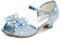 New front YONIER Scarpe con Tacco Ragazza Ballerine Bambina Cerimonia Festa Lustrino Nozze Scarpe da Principessa Eleganti Piatto Singole Ballerina Bimba Cristallo Bling Sandali,Blu,28