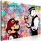decomonkey Bilder Mario and Cop Banksy 60x40 cm 1 Teilig Leinwandbilder Bild auf Leinwand Vlies Wandbild Kunstdruck Wanddeko Wand Wohnzimmer Wanddekoration Deko Street Art Ziegel