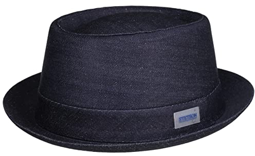 Stetson Pork Pie Sustainable Denim - Hut aus Baumwolle und Ramie - 100% Baumwollfutter - Made in Italy - Frühjahr/Sommer Denim M (56-57 cm)