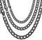 Suplight Unisex personalisiert Kette 9mm breit schwarz Edelstahl Cuban Link Chain Panzerkette 46cm/18inch Halskette Klassische Collier Name Gravur für Damen Herren Jungen Mädchen perfektes Accessoire