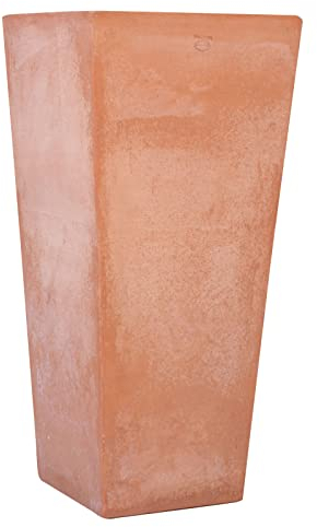 Biscottini Pot de fleur exterieur grande taille 93x43x43 cm - Pot terre cuite Made in Italy - Grand pot de fleur exterieur xxl en terre cuite