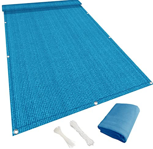 NINGBAI Sichtschutzmatte Sichtschutzzaun 105 x 200 cm Wind- und UV-Schutz Wetterfest Tennisblende Schattiernetz HDPE 220g/m², Leicht Transparent für Gartenpartys im Freien, Blau