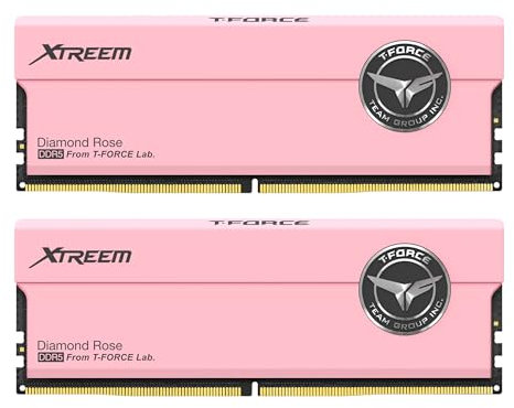 TEAMGROUP T-Force XTREEM DDR5 Ram 32GB (2x16GB) 7600MHz PC5-60800 CL36 A-DIE Desktop Memory Module Ram for 600 700 Series Chipset XMP 3.0 Ready Pink FFPD532G7600HC36FDC01