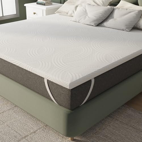 Novilla Sobrecolchón, 140x190 5 cm Topper Colchón de Fibra, Sobrecolchón de Espuma Confort y Lavable a 60°C, Transpirable y Fresco, Blanco