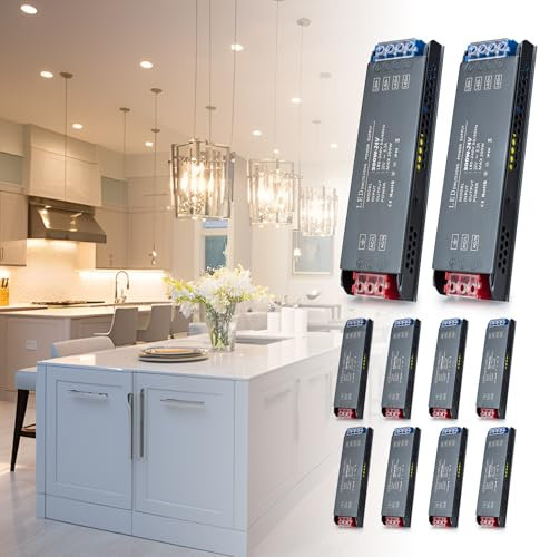 BRIMETI Trasformatore LED 24V 200W Alimentatore Driver 8,3A Slim Transformer AC 220V a DC 24V LED Netzteil Interruttore Adattatore, Trasformatori Tensione Costante Alimentatoredi Bassa (10 Pezzi)