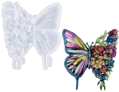 CAZSTYK Butterfly Silicone Molds 3D Animal Resin Mold Large Butterfly Statue Making Epoxy Casting Mould for Wall Hanging Door