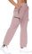 Rapbin Pantalon cargo de marche et de randonnée pour femme - Léger - Séchage rapide - Résistant à l'eau - Avec poches à fermeture éclair, Gris/rose, XXL