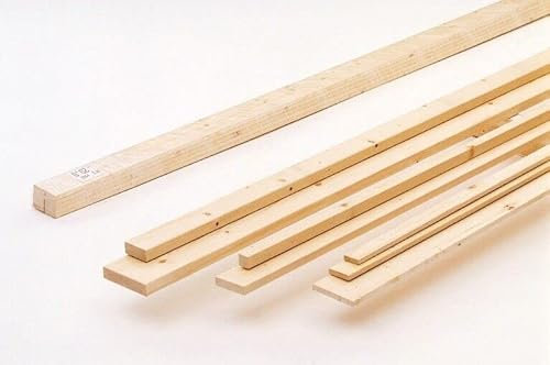 Generico Listello Legno Abete Piallato Spessore mm 10-15 - 20 Varie Larghezze Lunghezze - Dimensione Disponibile: mm 10 x 30 x 3000