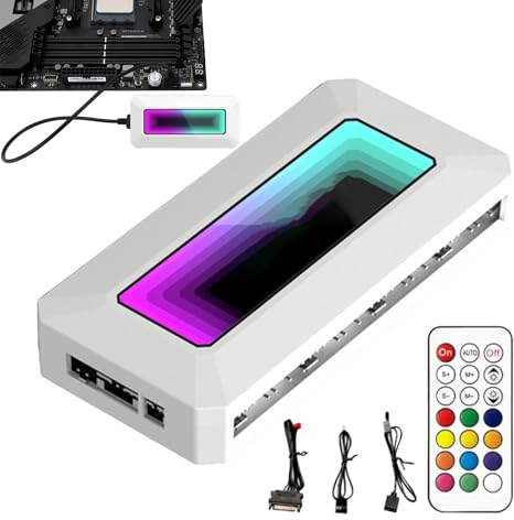 ARGB -Fan -Controller, Computer Case Fan Hub Argb 8 Ports Motherboard | Prism Algorithmus PC Splitter PWM Smart Temp Control für Spielliebhaber