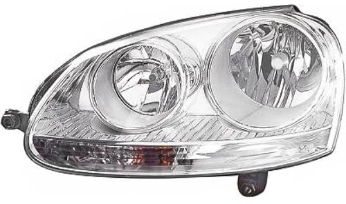 Passend für VW Golf 5 für Jetta 3 Scheinwerfer Chrom Links mit Stellmotor Halogen Streuscheibe mit LWR