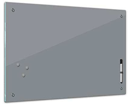 Bilderdepot24 Memoboard 60 x 40 cm | Farben | Grau | abwaschbare einfarbige Glas-Magnettafel mit Halterung Magneten Stift 1301
