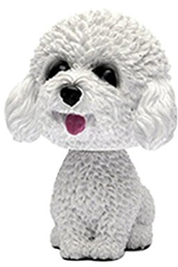 VORCOOL Wackelkopf Hund Wackelfiguren für Auto Armaturenbrett Dekoration (Weiß)