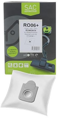Sacs microfibres adaptable par 4 HYGIENE + HERO06+ pour Aspirateur MOULINEX, ROWENTA, COMPACT POWER, POWER XXL, SILENCE FORCE, SILENCE FORCE ALLERGY+, SILENCE FORCE COMPACT, X-TREM POWER