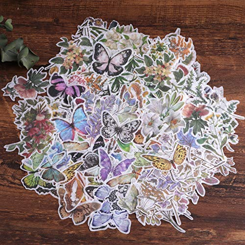 Lychii Vintage-Design Scrapbooking Aufkleber, 240 Stück, Natur-Elemente, Glänzend, für Papier, Wand & Dekoration