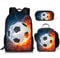 Kuiaobaty Schulranzen Set für Mädchen Jungen 3 in 1 Schulranzen mit Lunchtasche Federmäppchen für Middle College School, fußball, Einheitsgröße, Rucksack