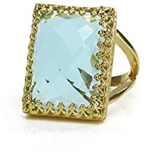 Anemone Jewelry Klassischer Topaz Ring - Blauer Topaz in 14k Goldgefülltem Ringband - Handgemachter Schmuck für Frauen - Eleganter Topaz Ring für Verlobung, Freundschaften, Geburtstage