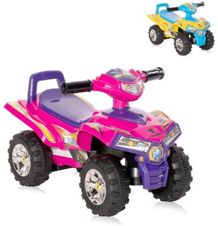 Lorelli Kinder Rutschauto ATV Signalton Rückenlehne Quad Design Staufach pink
